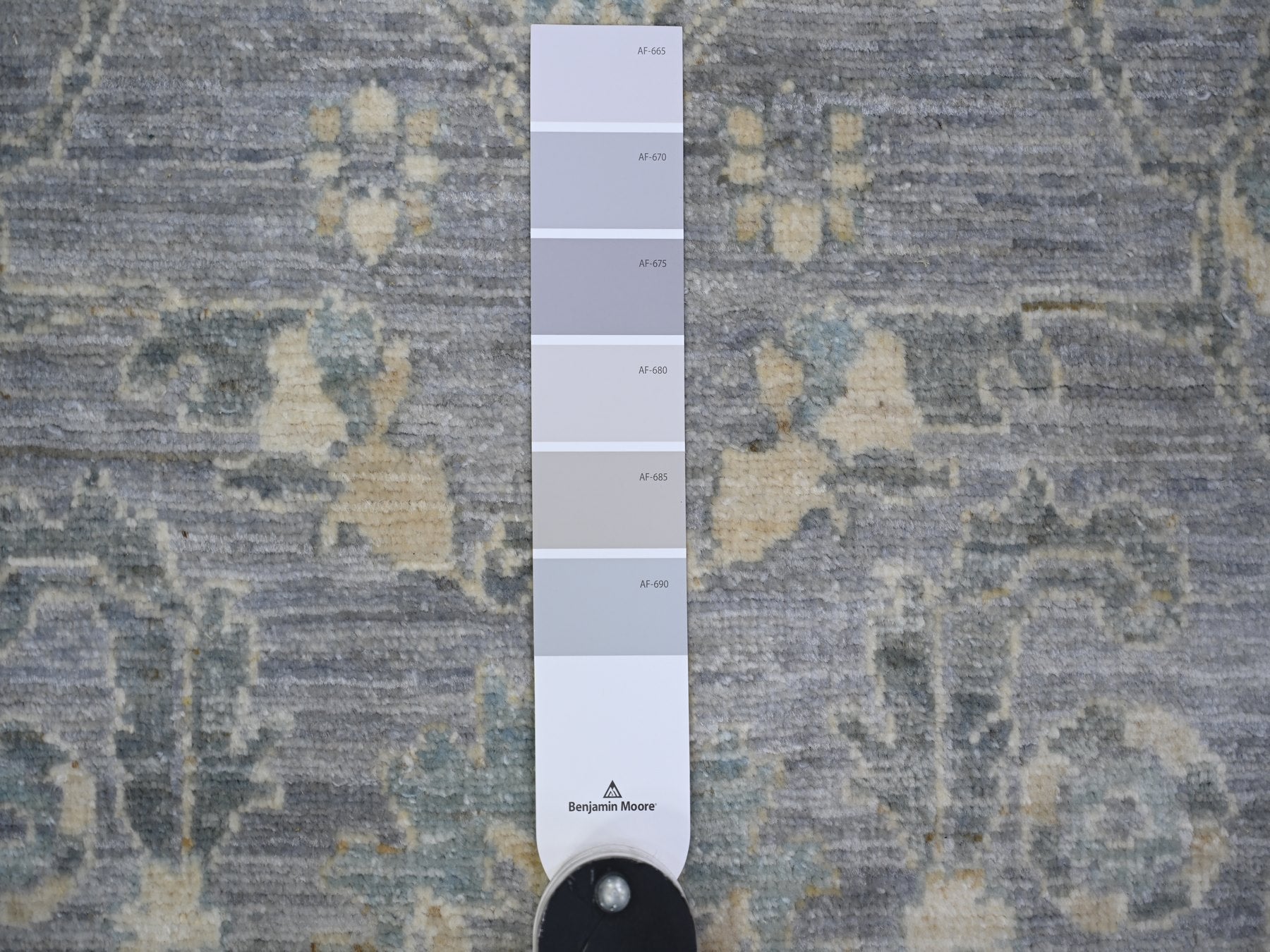 Peshawar Oushak hand-knotted wool runner in Gray, 3'10" x 11'9" — SKU O073955 (view 3)