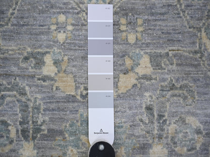 Peshawar Oushak hand-knotted wool runner in Gray, 3'10" x 11'9" — SKU O073955 (view 3)