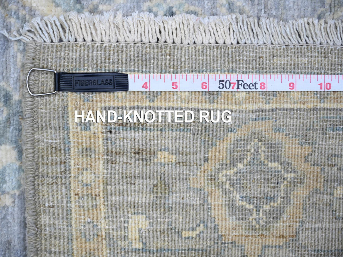 Peshawar Oushak hand-knotted wool runner in Gray, 3'10" x 11'9" — SKU O073955 (view 6)