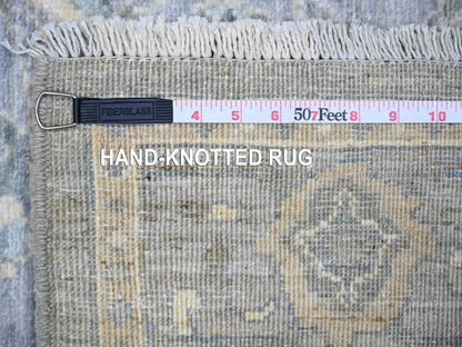Peshawar Oushak hand-knotted wool runner in Gray, 3'10" x 11'9" — SKU O073955 (view 6)