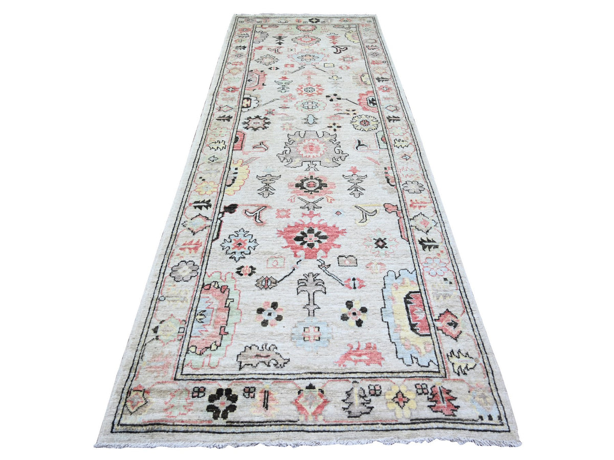 Oushak Oushak hand-knotted wool runner in Gray, 4'2" x 11'8" — SKU O073982