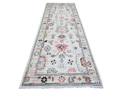 Oushak Oushak hand-knotted wool runner in Gray, 4'2" x 11'8" — SKU O073982