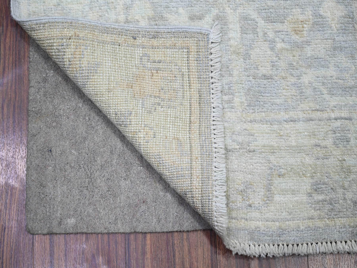 Oushak Oushak hand-knotted wool runner in Gray & Light Blue, 2'8" x 19'2" — SKU O073992 (view 2)