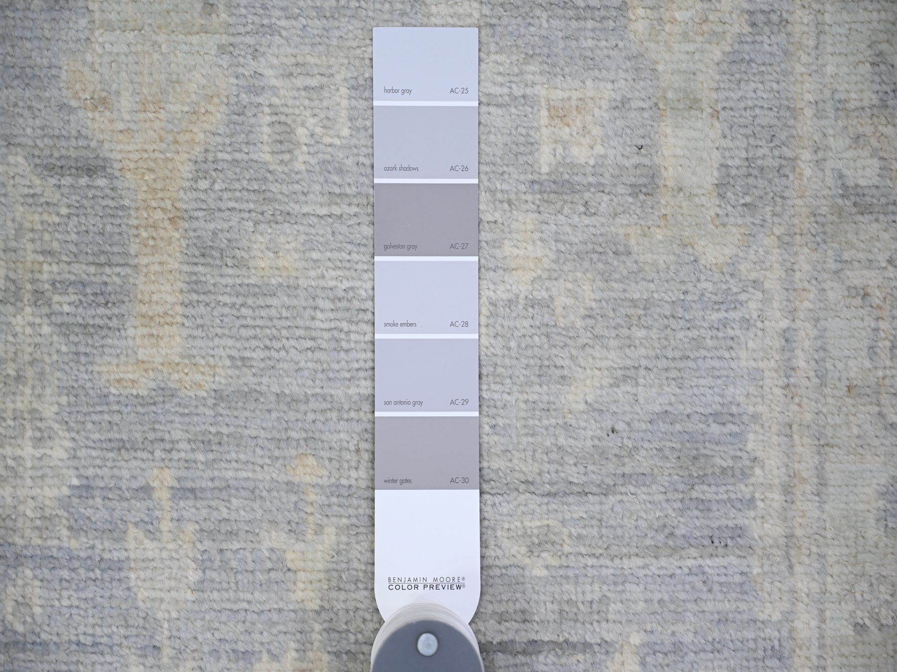 Oushak Oushak hand-knotted wool runner in Gray & Light Blue, 2'8" x 19'2" — SKU O073992 (view 3)