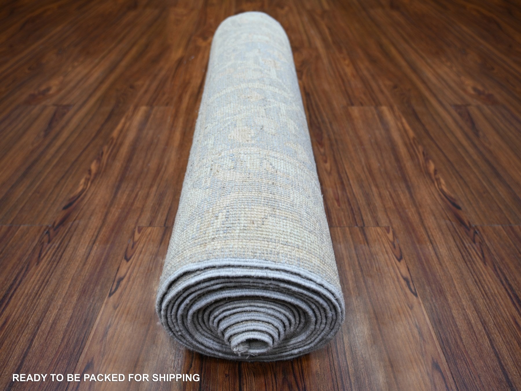 Oushak Oushak hand-knotted wool runner in Gray & Light Blue, 2'8" x 19'2" — SKU O073992 (view 4)