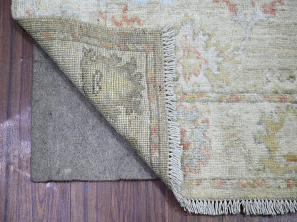 Green 3'0" x 16'0" Oushak / Peshawar Hand knotted Wool Rug - Sku: O073993