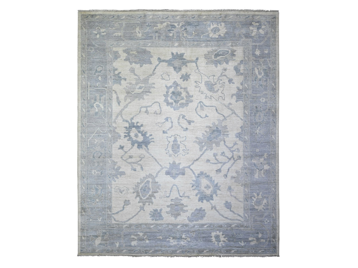 Oushak Oushak hand-knotted wool rug in Ivory & Gray, 8'1" x 9'8" — SKU O074015