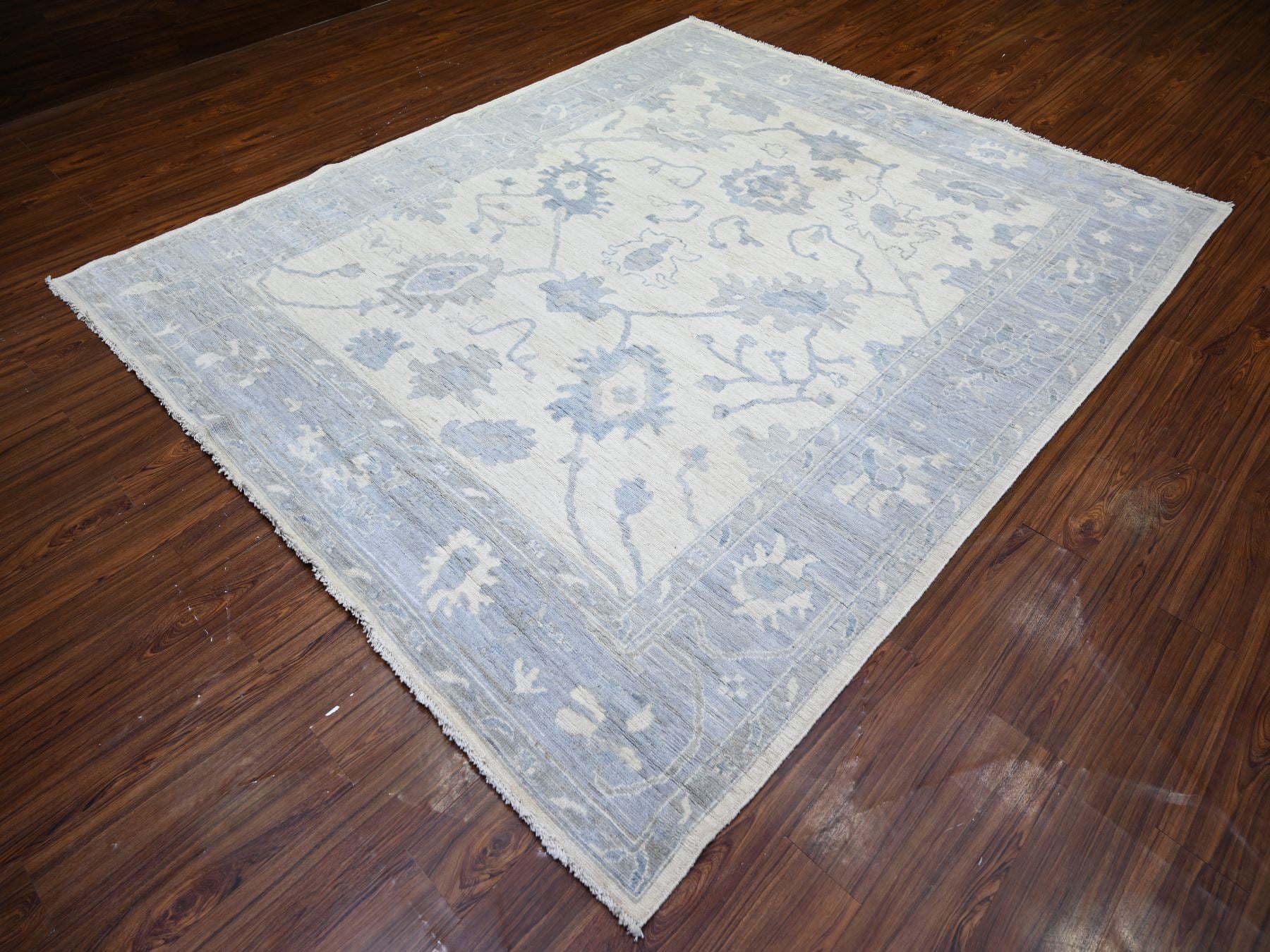 Oushak Oushak hand-knotted wool rug in Ivory & Gray, 8'1" x 9'8" — SKU O074015 (view 3)