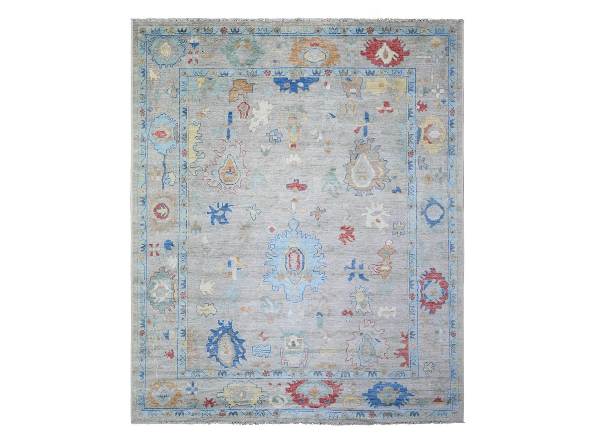 Oushak Oushak hand-knotted wool rug in Gray, 8'4" x 9'8" — SKU O074022