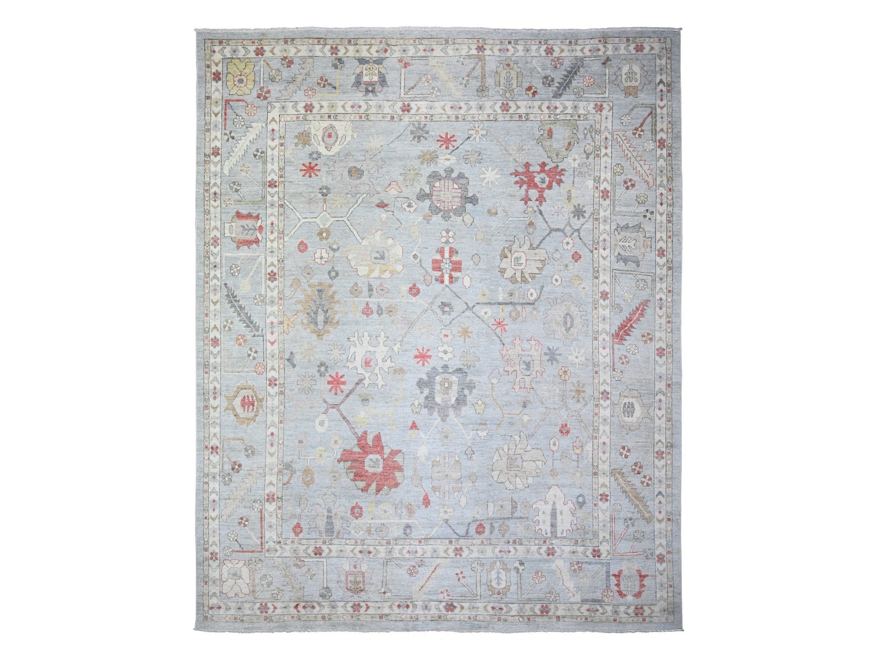 Oushak Oushak hand-knotted wool rug in Gray, 11'9" x 14' — SKU O074041