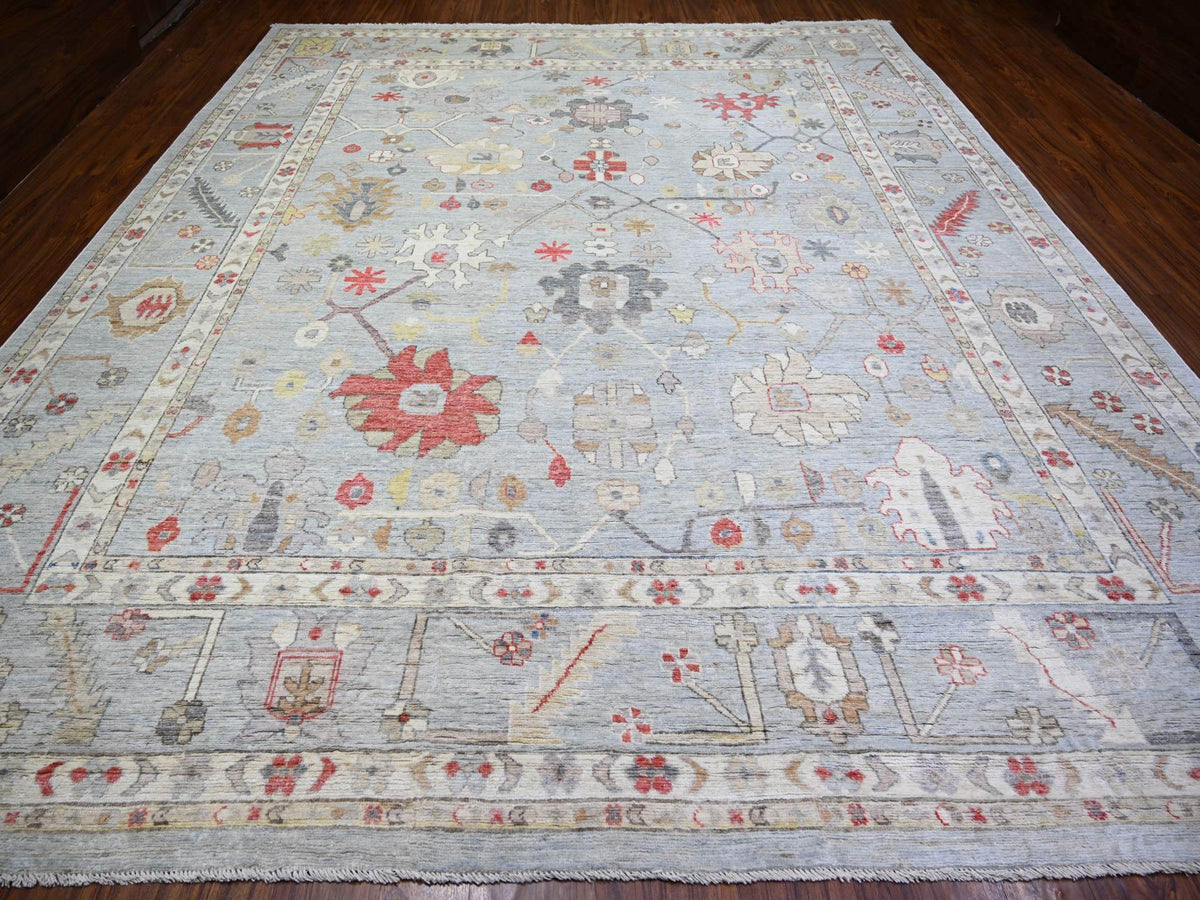 Oushak Oushak hand-knotted wool rug in Gray, 11'9" x 14' — SKU O074041 (view 2)