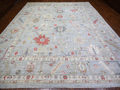 Oushak Oushak hand-knotted wool rug in Gray, 11'9" x 14' — SKU O074041 (view 2)