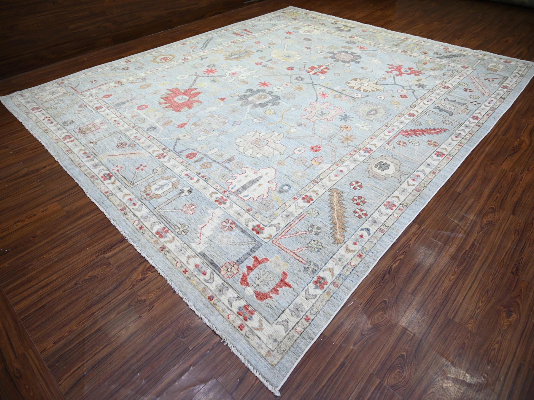 Oushak Oushak hand-knotted wool rug in Gray, 11'9" x 14' — SKU O074041 (view 3)