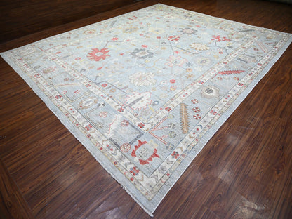Oushak Oushak hand-knotted wool rug in Gray, 11'9" x 14' — SKU O074041 (view 3)