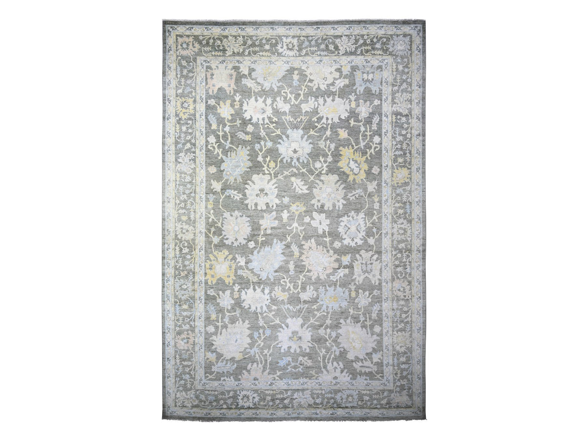 Oushak Oushak hand-knotted wool rug in Gray, 11'9" x 17'6" — SKU O074043