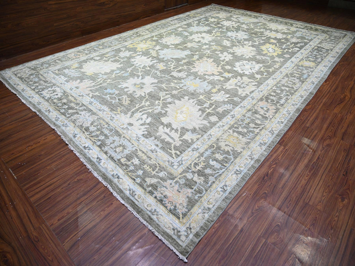 Oushak Oushak hand-knotted wool rug in Gray, 11'9" x 17'6" — SKU O074043 (view 3)