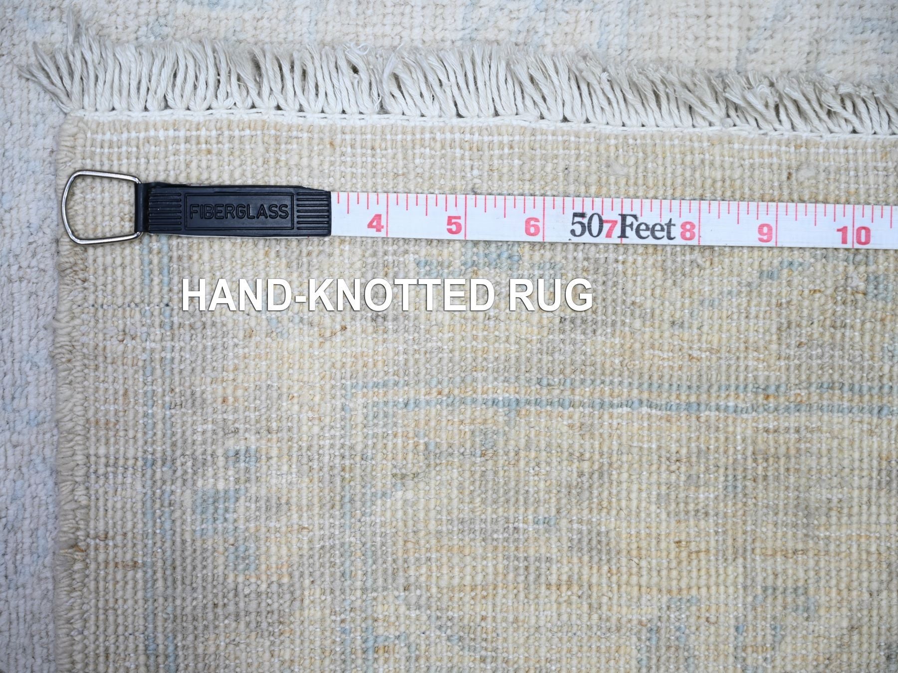Peshawar Oushak hand-knotted wool runner in Ivory, 2'8" x 9'7" — SKU O074054 (view 6)