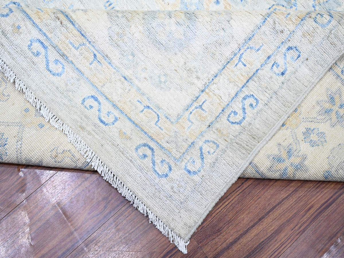 Peshawar Oushak hand-knotted wool rug in Ivory, 11'9" x 14'8" — SKU O074056 (view 6)