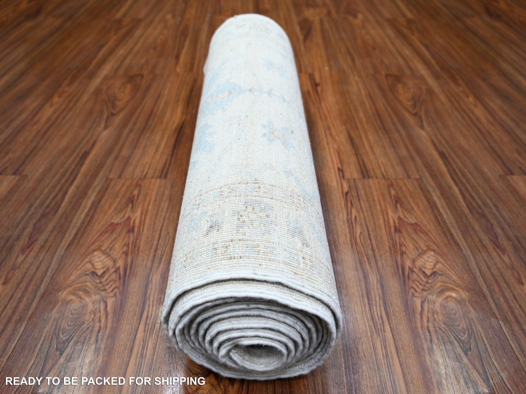 Peshawar Oushak hand-knotted wool runner in Ivory, 2'4" x 11'7" — SKU O074069 (view 4)