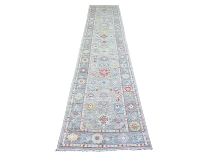 Oushak Oushak hand-knotted wool runner in Gray, 2'9" x 13'7" — SKU O074107