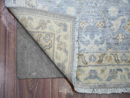 Blue 2'7" x 9'6" Oushak And Peshawar Hand knotted Wool Rug - Sku: O074135