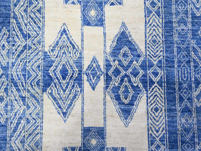 Blue 9'8" x 13'5" Oushak And Peshawar Hand knotted Wool Rug - Sku: O074181