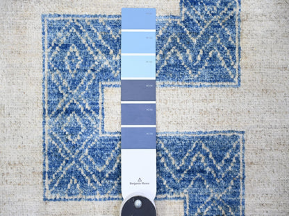 Blue 9'1" x 11'8" Oushak And Peshawar Hand knotted Wool Rug - Sku: O074185