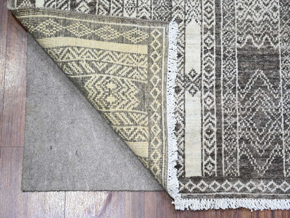 Brown 4'0" x 5'9" Oushak / Peshawar Hand knotted Wool Rug - Sku: O074187