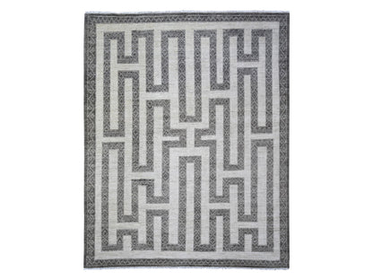 Brown 8'1" x 9'9" Oushak / Peshawar Hand knotted Wool Rug - Sku: O074188