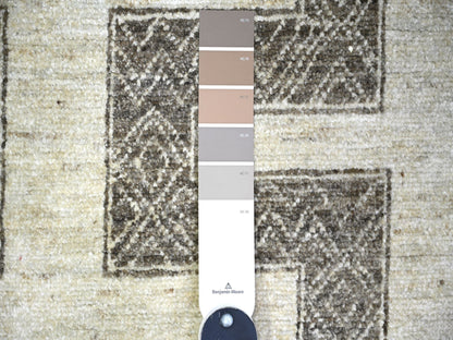 Brown 8'1" x 9'9" Oushak / Peshawar Hand knotted Wool Rug - Sku: O074188