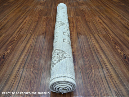 Peshawar Oushak hand-knotted wool rug in Gray, 4' x 5'8" — SKU O074190 (view 4)