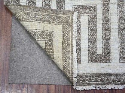 Brown 4'0" x 5'8" Oushak / Peshawar Hand knotted Wool Rug - Sku: O074191