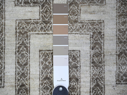 Brown 4'0" x 5'8" Oushak / Peshawar Hand knotted Wool Rug - Sku: O074191