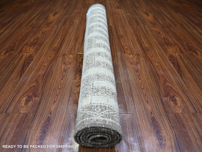 Brown 4'0" x 5'8" Oushak / Peshawar Hand knotted Wool Rug - Sku: O074191