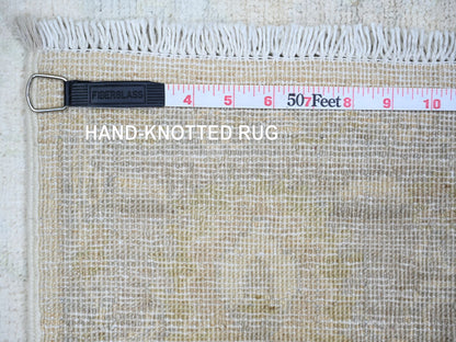Ivory 4'0" x 5'9" Oushak And Peshawar Hand knotted Wool Rug - Sku: O074205