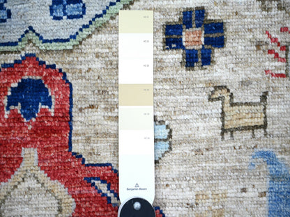 Tribal & Geometric hand-knotted wool runner in Brown, 3'1" x 7'9" — SKU O074221 (view 3)