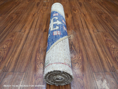 Brown 3'1" x 7'9" Tribal Hand knotted Wool Rug - Sku: O074221