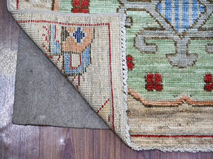 Brown 3'0" x 10'0" Tribal Hand knotted Wool Rug - Sku: O074224
