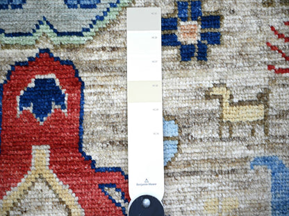 Brown 3'0" x 10'0" Tribal Hand knotted Wool Rug - Sku: O074224
