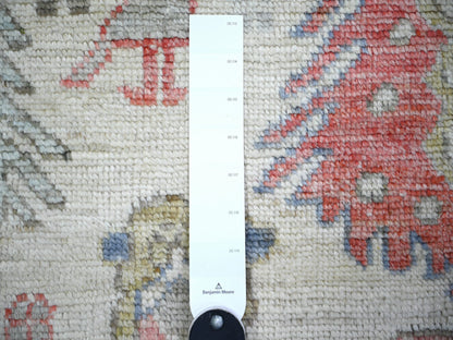 Tribal & Geometric hand-knotted wool rug in Ivory, 4' x 6' — SKU O074230 (view 3)