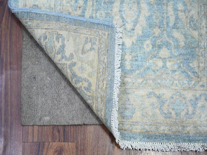 Blue 2'5" x 18'9" Oushak And Peshawar Hand knotted Wool Rug - Sku: O074240