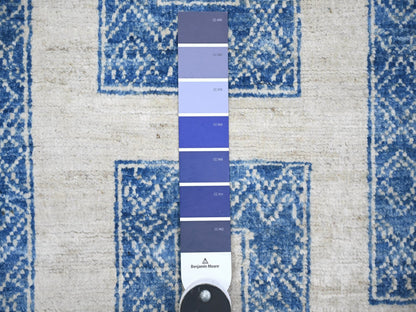 Blue 6'0" x 8'7" Oushak And Peshawar Hand knotted Wool Rug - Sku: O074261