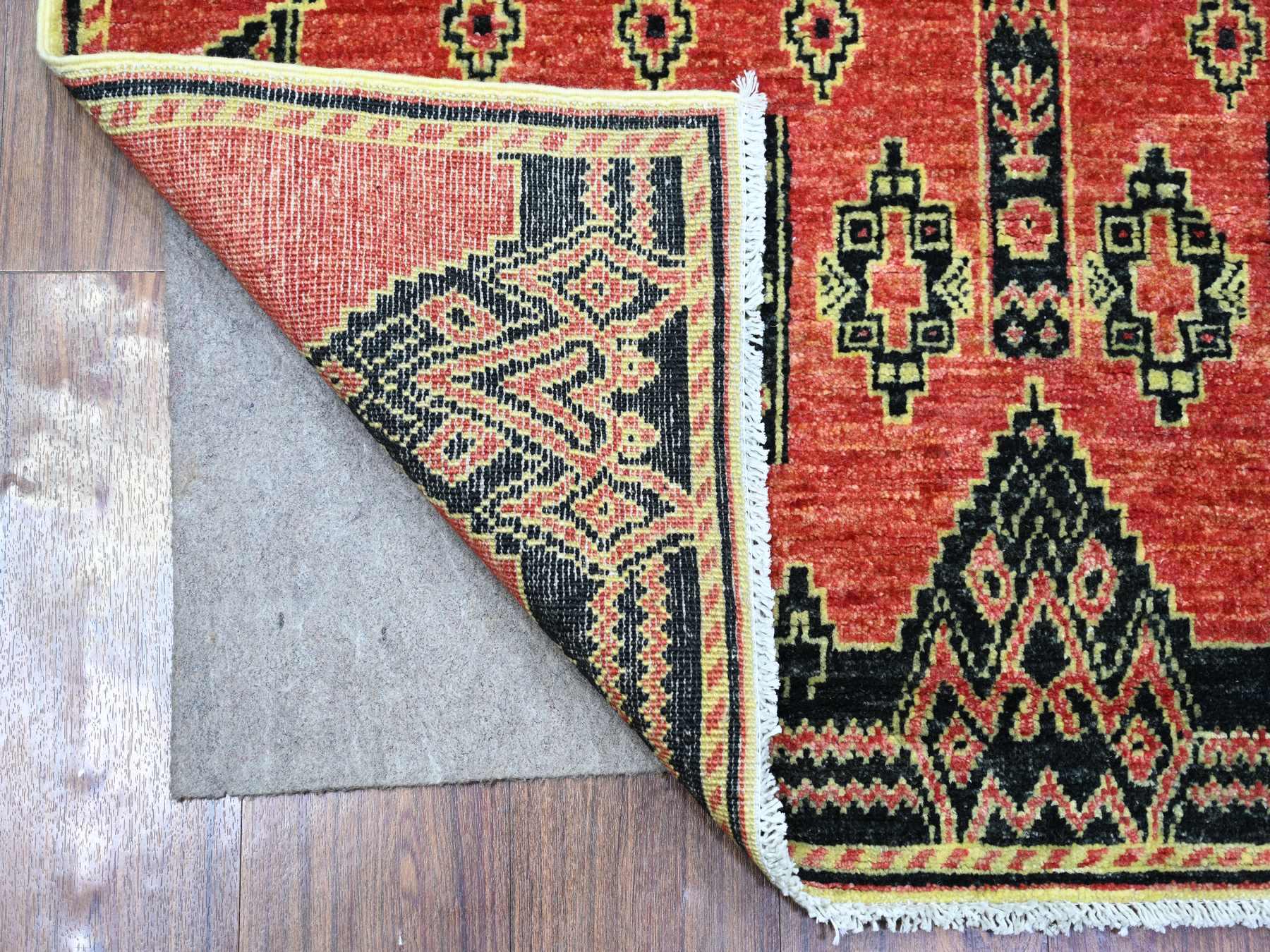 Peshawar Oushak hand-knotted wool runner in Red, 4' x 9'10" — SKU O074262 (view 2)