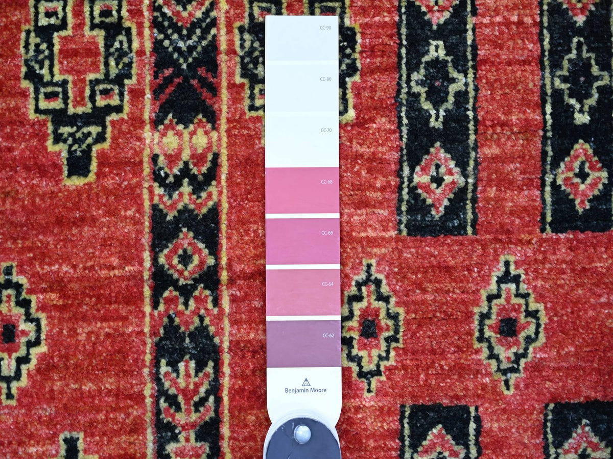 Peshawar Oushak hand-knotted wool runner in Red, 4' x 9'10" — SKU O074262 (view 3)