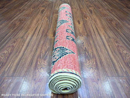 Peshawar Oushak hand-knotted wool runner in Red, 4' x 9'10" — SKU O074262 (view 4)