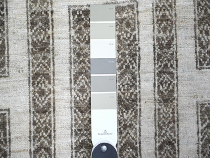 Brown 3'10" x 9'7" Oushak / Peshawar Hand knotted Wool Rug - Sku: O074263