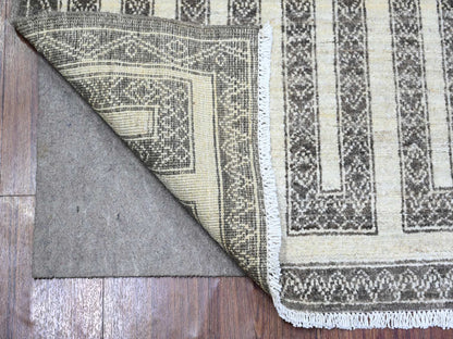 Brown 2'7" x 11'7" Oushak / Peshawar Hand knotted Wool Rug - Sku: O074284