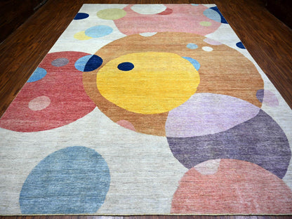 Modern / Contemporary hand-knotted wool rug in Multicolored, 10' x 13'9" — SKU O074288 (view 2)