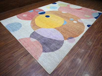 Modern / Contemporary hand-knotted wool rug in Multicolored, 10' x 13'9" — SKU O074288 (view 3)