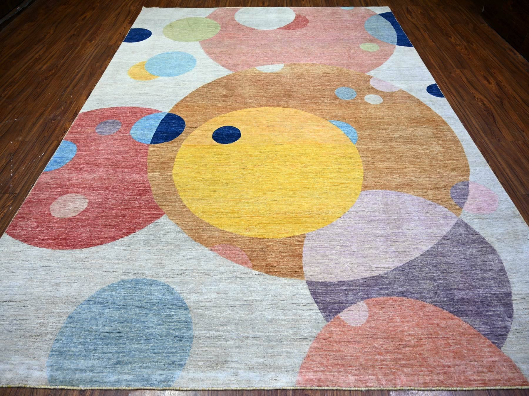 Modern / Contemporary hand-knotted wool rug in Multicolored, 9' x 12' — SKU O074294 (view 2)